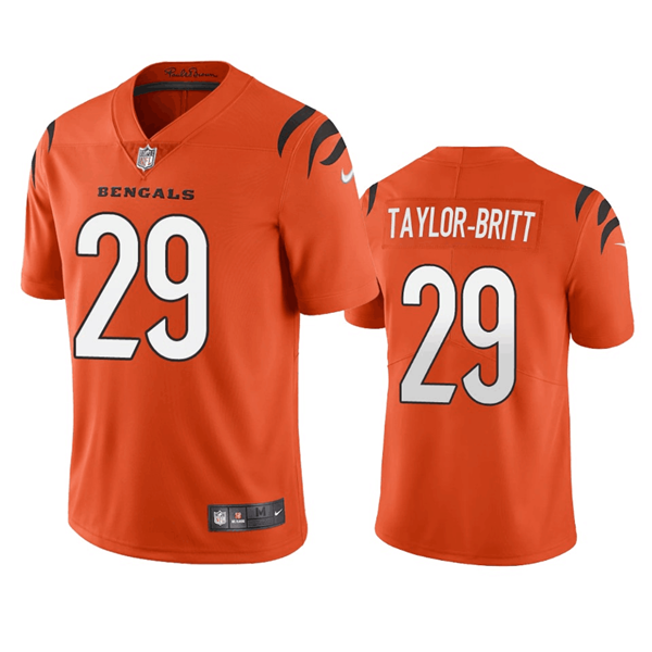 Men's Cincinnati Bengals #29 Cam Taylor-Britt Orange Vapor Limited Stitched Football Jersey