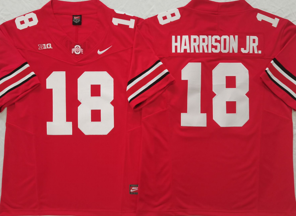 Men's Ohio State Buckeyes #18 Marvin Harrison JR. Red F.U.S.E. Limited Stitched Jersey Men's Ohio State Buckeyes #18 Marvin Harrison JR. Red F.U.S.E. Limited Stitched Jersey