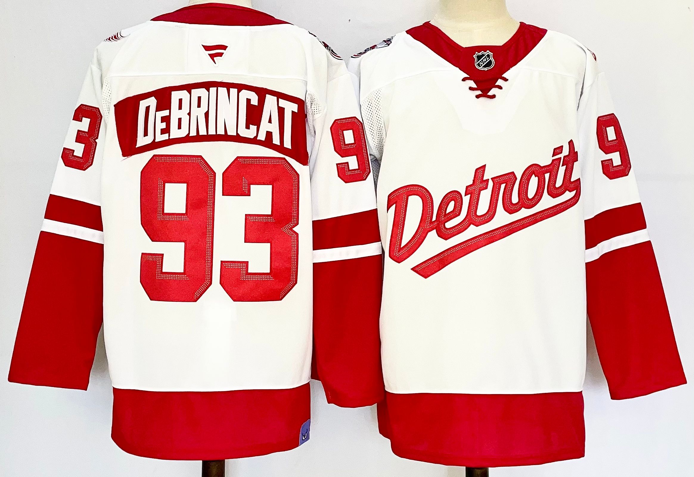 Men's Detroit Red Wings #93 Alex DeBrincat White/Red 2024-25 Stitched Jersey