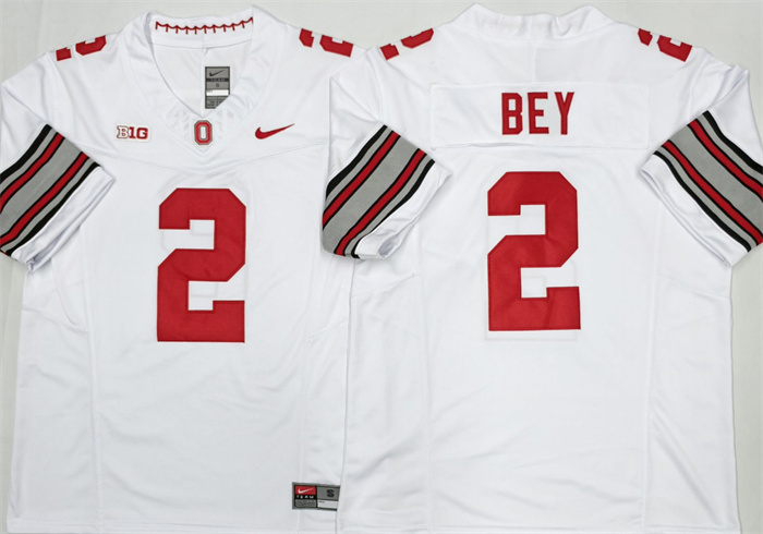 Men's Ohio State Buckeyes #2 Legend Bey White 2026 F.U.S.E. Limited Stitched Jersey
