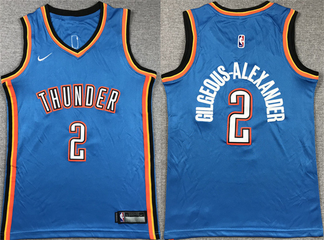 Youth Oklahoma City Thunder #2 Shai Gilgeous-Alexander Blue Stitched Basketball Jersey