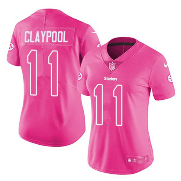Youth Pittsburgh Steelers #11 Chase Claypool Pink Vapor Untouchable Limited Stitched Jersey Youth Pittsburgh Steelers #11 Chase Claypool Pink Vapor Untouchable Limited Stitched Jersey