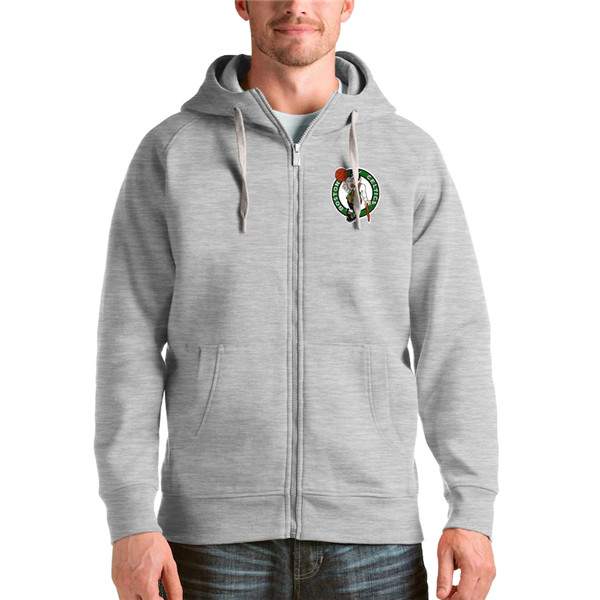 Men's Boston Celtics Grey Zip Hoodie Jacket Men's Boston Celtics Grey Zip Hoodie Jacket