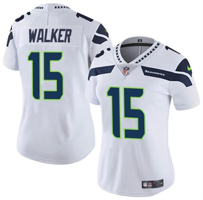 Women's Seattle Seahawks #15 P.J. Walker White Vapor Limited Stitched Football Jersey(Run Small)