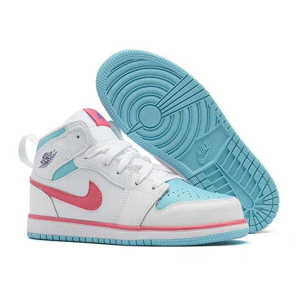 Youth Running Weapon Air Jordan 1 White Shoes 10019