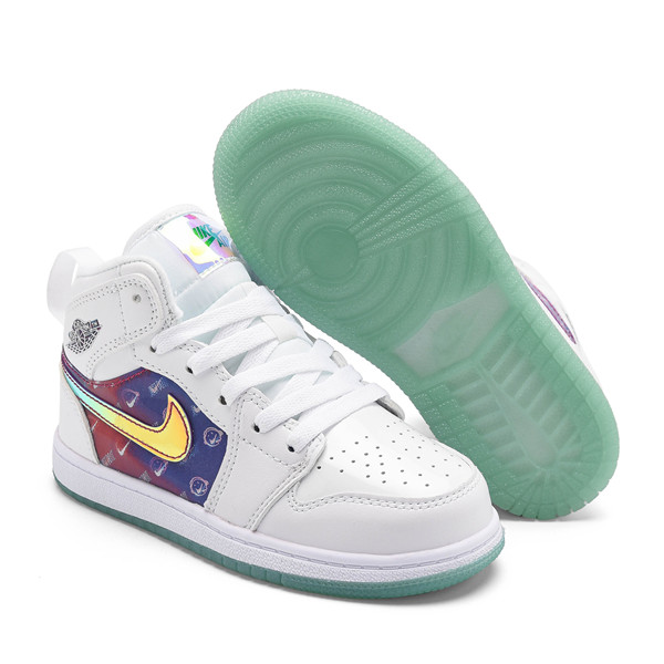 Youth Running Weapon Air Jordan 1 White Shoes 10020