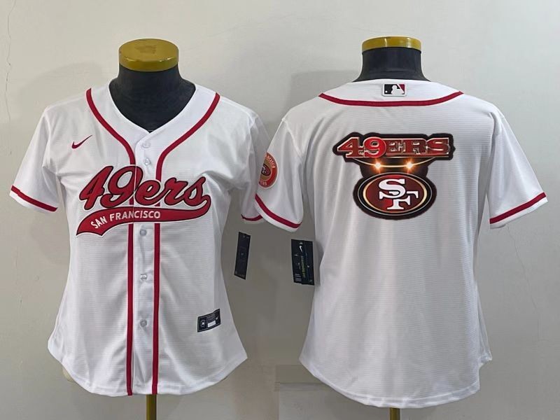 Youth San Francisco 49ers White Team Big Logo With Patch Cool Base Stitched Baseball Jersey Youth San Francisco 49ers White Team Big Logo With Patch Cool Base Stitched Baseball Jersey