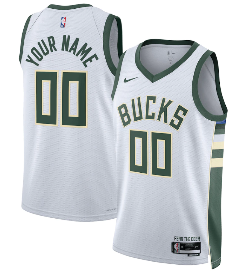 Youth Milwaukee Bucks Active Player Custom White City Edition Swingman Stitched Jersey