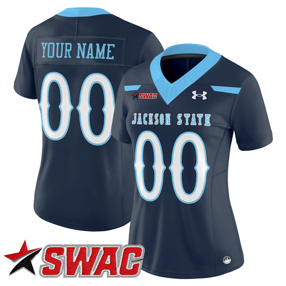 Women's Jackson State Tigers Active Player Custom Navy 2025 F.U.S.E. Vapor Limited Stitched Football Jersey(Run Small) Women's Jackson State Tigers Active Player Custom Navy 2025 F.U.S.E. Vapor Limited Stitched Football Jersey(Run Small)
