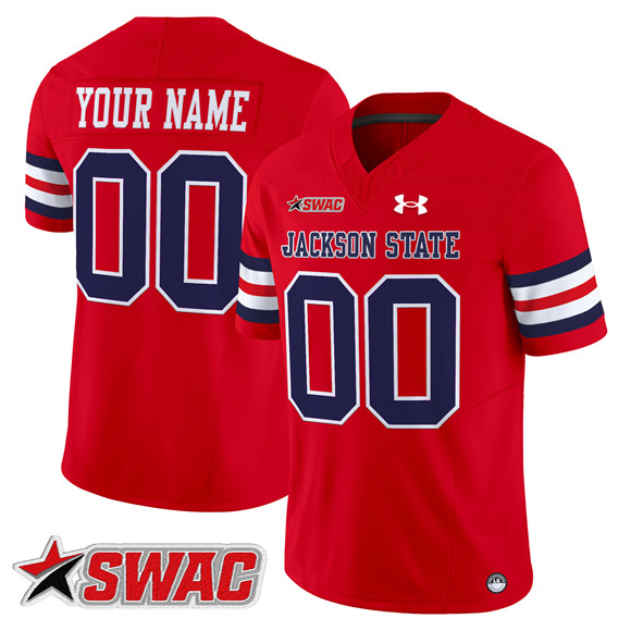 Men's Jackson State Tigers ACTIVE PLAYER Custom Red 2026 F.U.S.E. Vapor Limited Stitched Football Jersey Men's Jackson State Tigers ACTIVE PLAYER Custom Red 2026 F.U.S.E. Vapor Limited Stitched Football Jersey