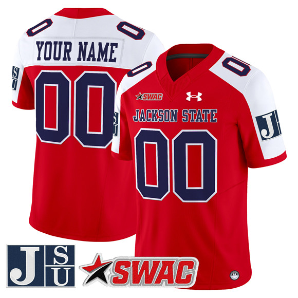 Men's Jackson State Tigers ACTIVE PLAYER Custom Red Alternate 2026 F.U.S.E. Vapor Limited Stitched Football Jersey Men's Jackson State Tigers ACTIVE PLAYER Custom Red Alternate 2026 F.U.S.E. Vapor Limited Stitched Football Jersey