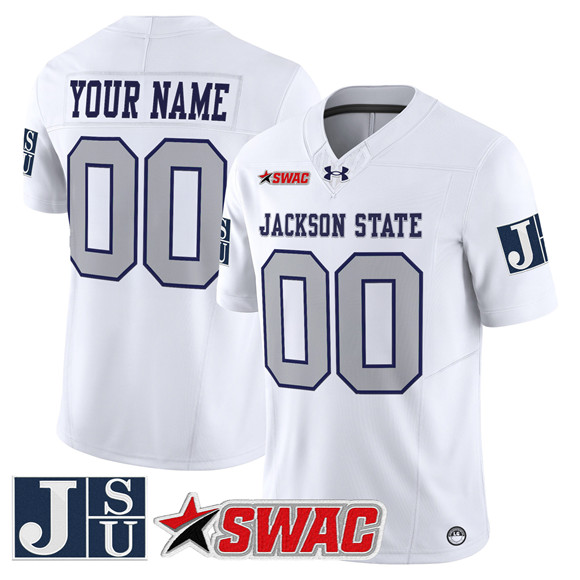 Men's Jackson State Tigers ACTIVE PLAYER Custom White 2026 F.U.S.E. Vapor Limited Stitched Football Jersey Men's Jackson State Tigers ACTIVE PLAYER Custom White 2026 F.U.S.E. Vapor Limited Stitched Football Jersey