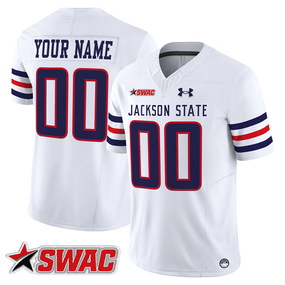 Men's Jackson State Tigers ACTIVE PLAYER Custom White 2026 F.U.S.E. Vapor Limited Stitched Football Jersey Men's Jackson State Tigers ACTIVE PLAYER Custom White 2026 F.U.S.E. Vapor Limited Stitched Football Jersey