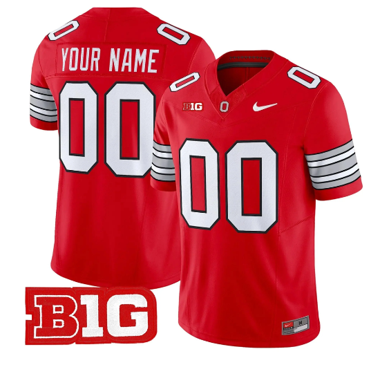 Men's Ohio State Buckeyes Active Player Custom Red 2026 F.U.S.E. 'Tunnel Vision' Vapor Limited Stitched Football Jersey