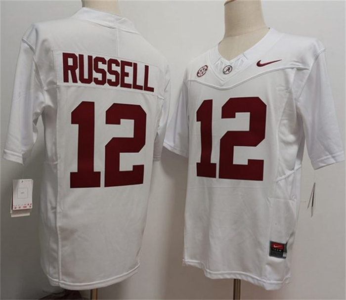 Men's Alabama Crimson Tide #12 Keelon Russell White 2026 F.U.S.E Stitched Football Jersey