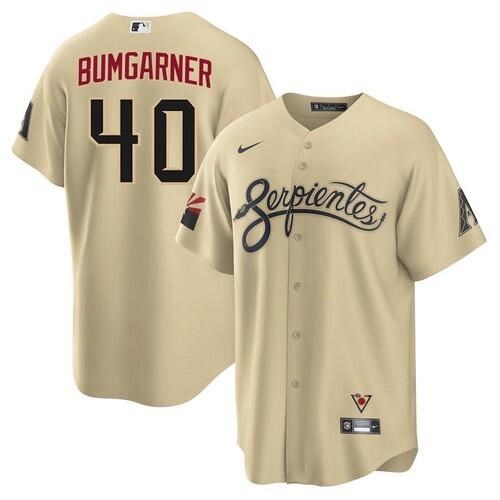 Men's Arizona Diamondbacks #40 Madison Bumgarner 2021 Gold City Connect Cool Base Stitched MLB Jersey