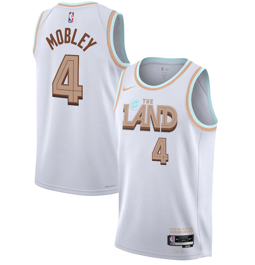 Men's Cleveland Cavaliers #4 Evan Mobley 2022/2023 White City Edition Stitched Basketball Jersey Men's Cleveland Cavaliers #4 Evan Mobley 2022/2023 White City Edition Stitched Basketball Jersey