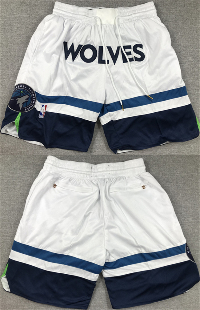 Men's Minnesota Timberwolves White Mitchell & Ness Shorts (Run Small)