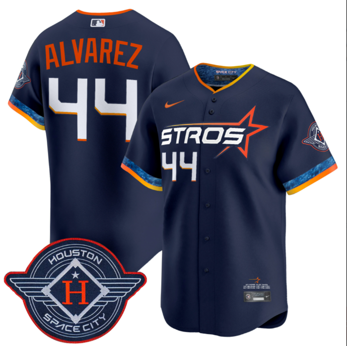 Men's Houston Astros #44 Yordan Alvarez Navy 2025 City Connect Limited Stitched Baseball Jersey Men's Houston Astros #44 Yordan Alvarez Navy 2025 City Connect Limited Stitched Baseball Jersey