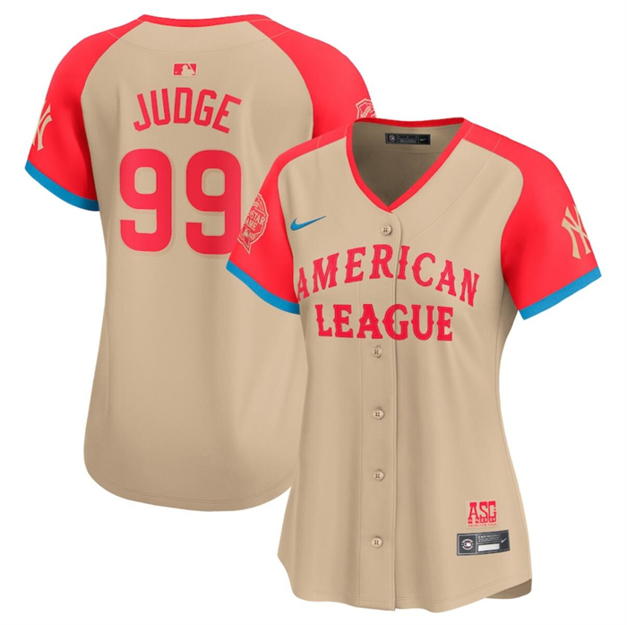 Women's American League #99 Aaron Judge Cream 2024 All-Star Limited Stitched Baseball Jersey(Run Small)