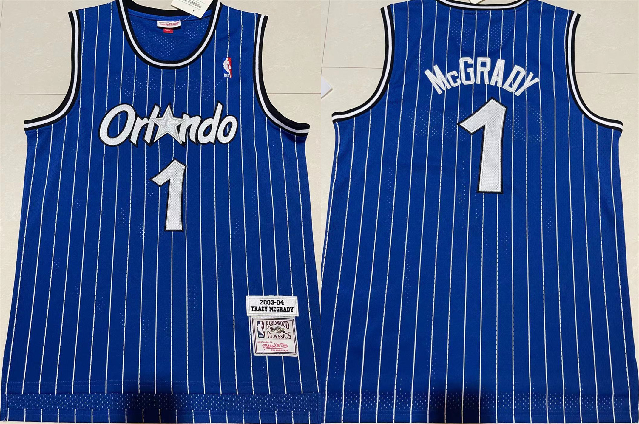 Men's Orlando Magic #1 Tracy McGrady Blue Stitched Jersey