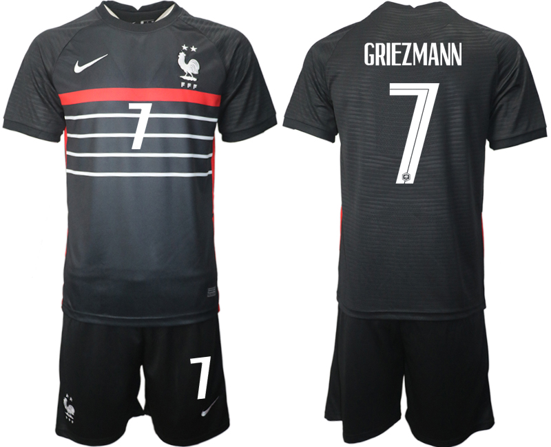 Men's France #7 Girezmann Black 2022 FIFA World Cup Home Soccer Jersey Suit Men's France #7 Girezmann Black 2022 FIFA World Cup Home Soccer Jersey Suit