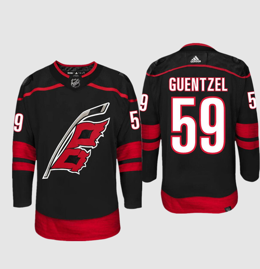 Men's Carolina Hurricanes #59 Jake Guentzel Black Stitched Jersey