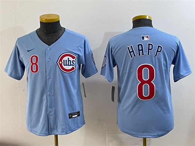 Youth Chicago Cubs #8 Ian Happ Blue 2024/25 2nd Alternate Limited Stitched Baseball Jersey Youth Chicago Cubs #8 Ian Happ Blue 2024/25 2nd Alternate Limited Stitched Baseball Jersey