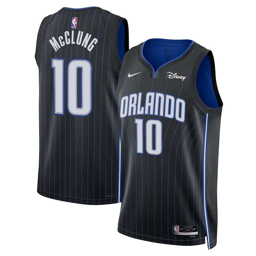 Men's Orlando Magic #10 Mac McClung Black 2024 Draft Icon Edition Stitched Basketball Jersey