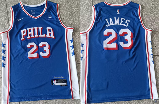 Youth Philadelphia 76ers #23 LeBron James Royal 2025-2026 Icon Edition Stitched Jersey