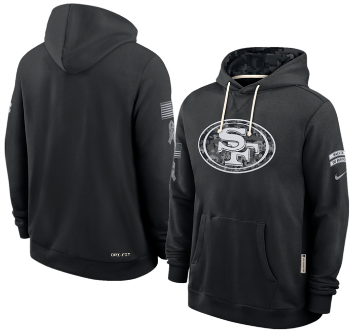 Men's San Francisco 49ers Black 2026 Salute to Service Sideline Dri-FIT Pullover Hoodie
