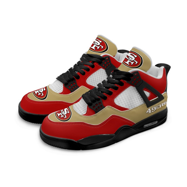 Women's San Francisco 49ers Running weapon Air Jordan 4 Shoes 0003