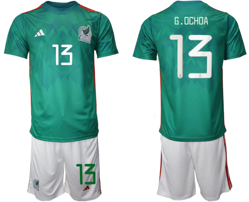 Men's Mexico #13 G.ochoa Green Home Soccer Jersey Suit