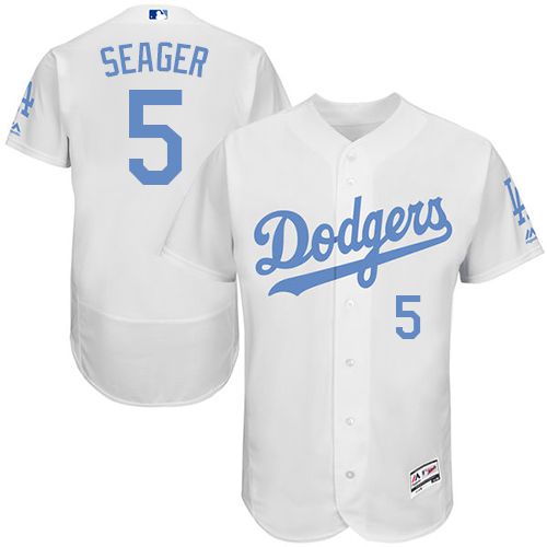 Men's Los Angeles Dodgers Customized White 2016 Father's Day Flex Base Stitched Jersey