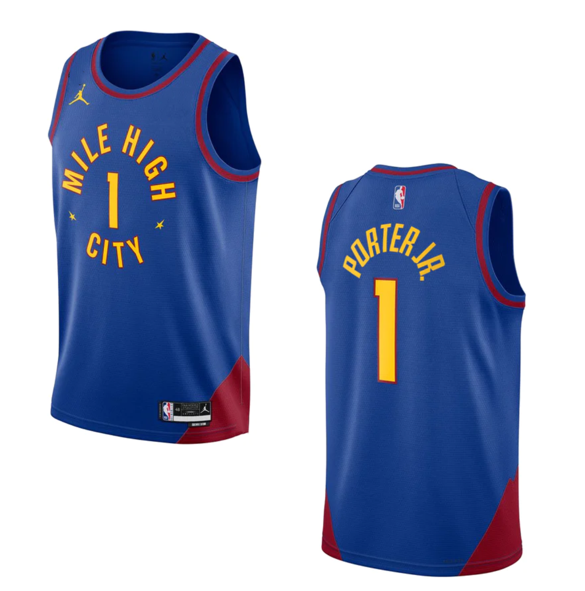 Men's Denver Nuggets #1 Michael Porter Jr. Blue 2022/23 Statement Edition Stitched Jersey Men's Denver Nuggets #1 Michael Porter Jr. Blue 2022/23 Statement Edition Stitched Jersey