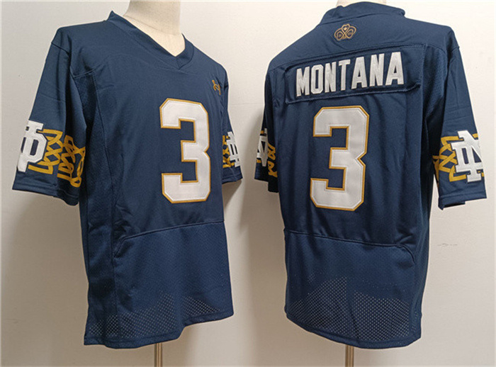 Men's Notre Dame Fighting Irish #3 Joe Montana Navy With Name Limited Stitched Jersey Men's Notre Dame Fighting Irish #3 Joe Montana Navy With Name Limited Stitched Jersey