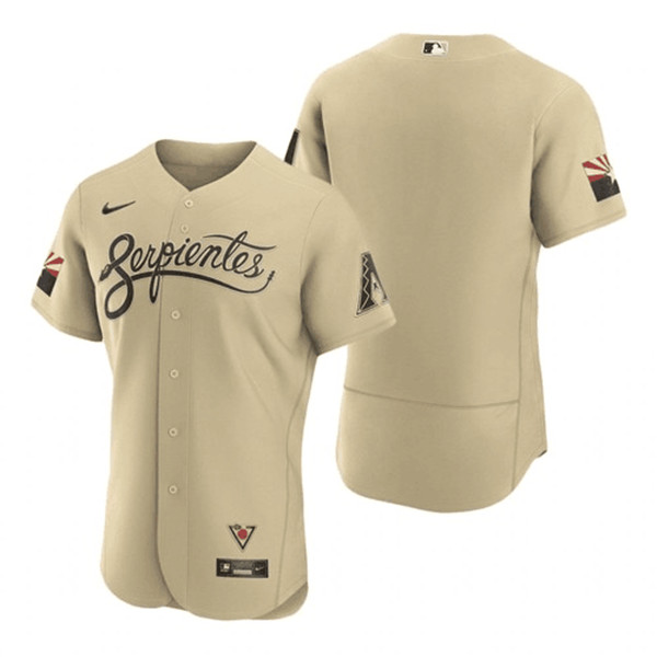 Men's Arizona Diamondbacks Blank 2021 Gold City Connect Flex Base Stitched MLB Jersey