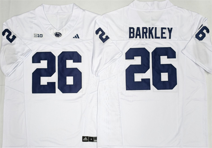 Men's Penn State Nittany Lions #26 Saquon Barkley White F.U.S.E. Stitched Jersey