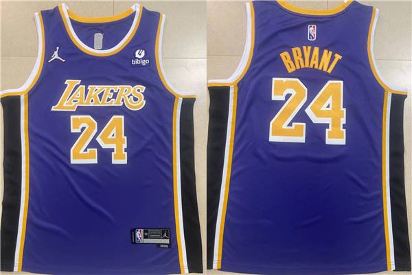 Men's Los Angeles Lakers #24 Kobe Bryant Purple Stitched Basketball Jersey Men's Los Angeles Lakers #24 Kobe Bryant Purple Stitched Basketball Jersey
