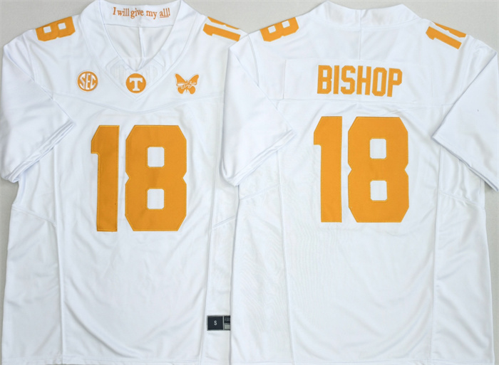 Men's Tennessee Volunteers #18 Desean Bishop White 2026 F.U.S.E. Stitched Jersey