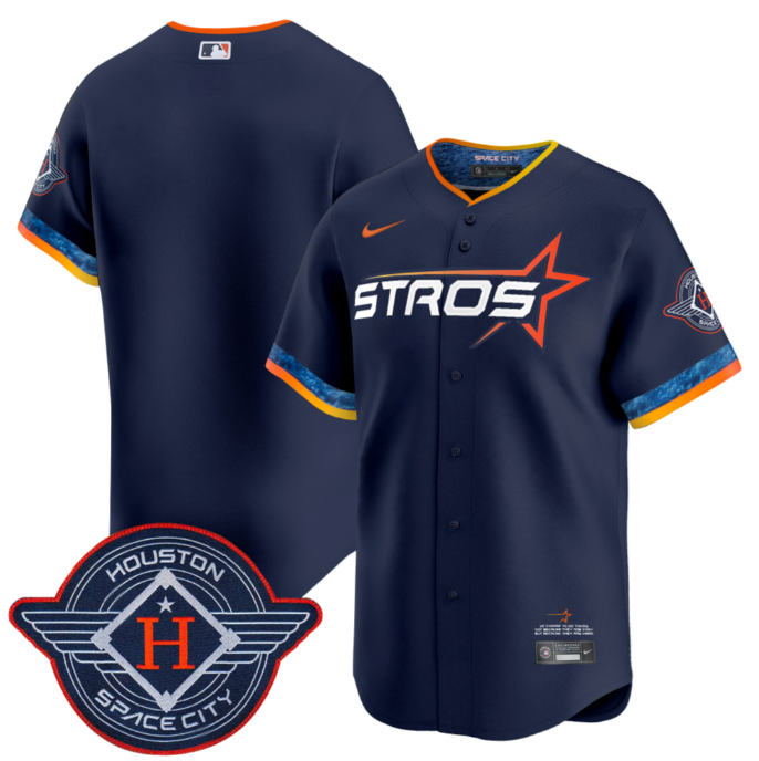 Men's Houston Astros Blank Navy 2025 City Connect Limited Stitched Baseball Jersey Men's Houston Astros Blank Navy 2025 City Connect Limited Stitched Baseball Jersey