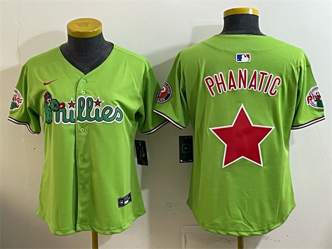 Women's Philadelphia Phillies Light Green Phanatic Limited Stitched Jersey(Run Small) Women's Philadelphia Phillies Light Green Phanatic Limited Stitched Jersey(Run Small)