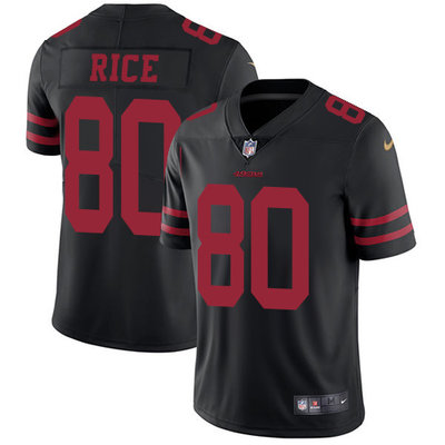 Youth NFL San Francisco 49ers #80 Jerry Rice Black Vapor Untouchable Limited Stitched Jersey Youth NFL San Francisco 49ers #80 Jerry Rice Black Vapor Untouchable Limited Stitched Jersey