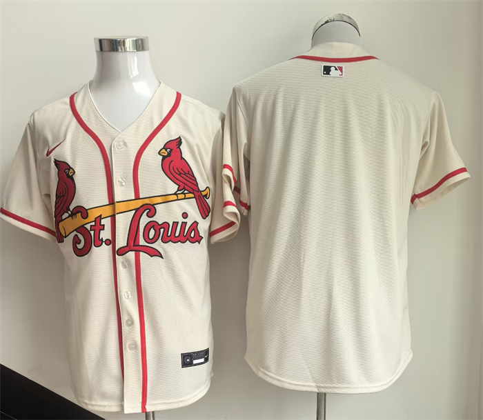 Men's St. Louis Cardinals Blank Cream Limited Stitched Baseball Jersey