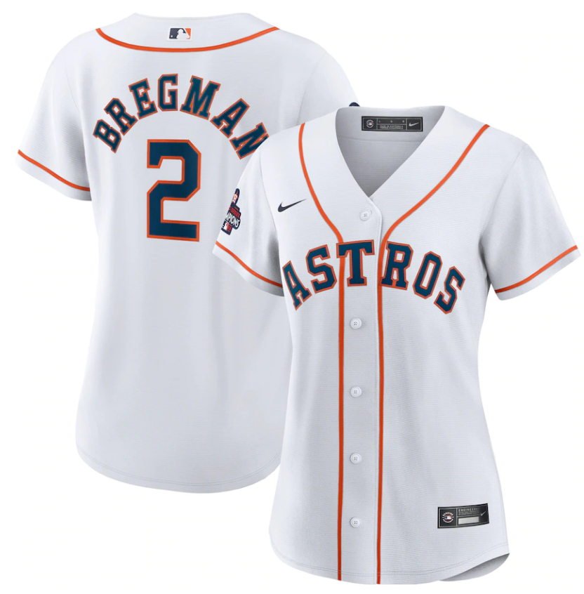 Women's Houston Astros #2 Alex Bregman White 2022 World Series Champions Cool Base Stitched Baseball Jersey(Run Small) Women's Houston Astros #2 Alex Bregman White 2022 World Series Champions Cool Base Stitched Baseball Jersey(Run Small)