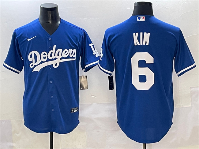 Men's Los Angeles Dodgers #6 Hyeseong Kim Royal Cool Base Stitched Baseball Jersey Men's Los Angeles Dodgers #6 Hyeseong Kim Royal Cool Base Stitched Baseball Jersey