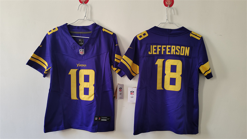 Women's Minnesota Vikings #18 Justin Jefferson Purple Color Rush F.U.S.E Limited Stitched Jersey(Run Small) Women's Minnesota Vikings #18 Justin Jefferson Purple Color Rush F.U.S.E Limited Stitched Jersey(Run Small)