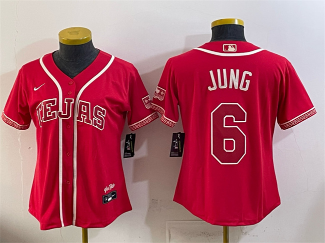 Women's Texas Rangers #6 Josh Jung Red 2026 City Connect Stadium Stitched Baseball Jersey(Run Small)