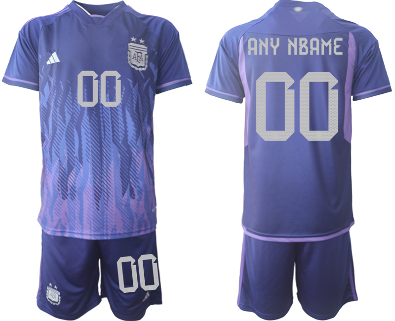 Men's Argentina Custom Purple 2022 FIFA World Cup Away Soccer Jersey Suit Men's Argentina Custom Purple 2022 FIFA World Cup Away Soccer Jersey Suit