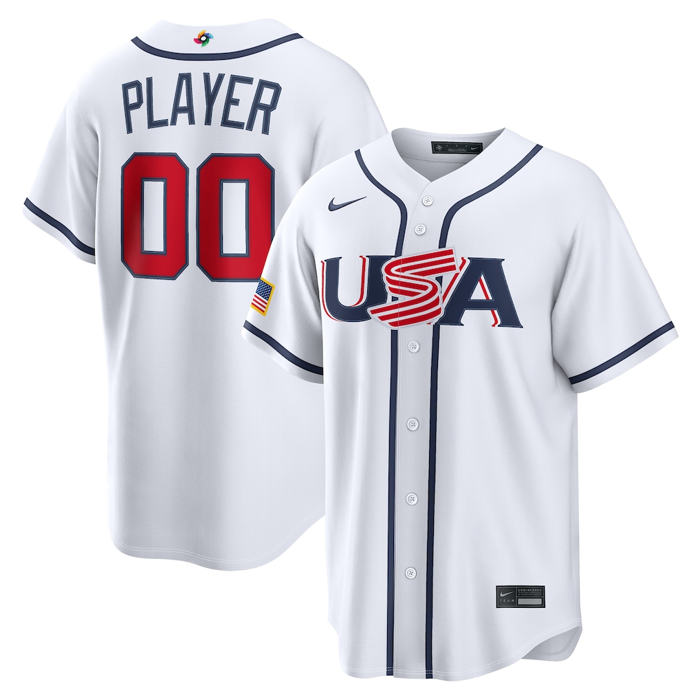 Men's Detroit Tigers Custom White 2026 World Baseball Classic Home Jersey